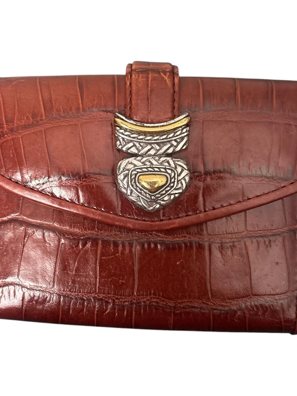 Brighton Heart Decor Brown Leather Wallet